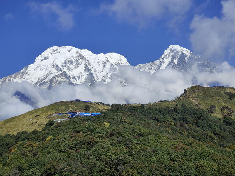 South Annapurna and Hiunchuli above the Badal Danda hills